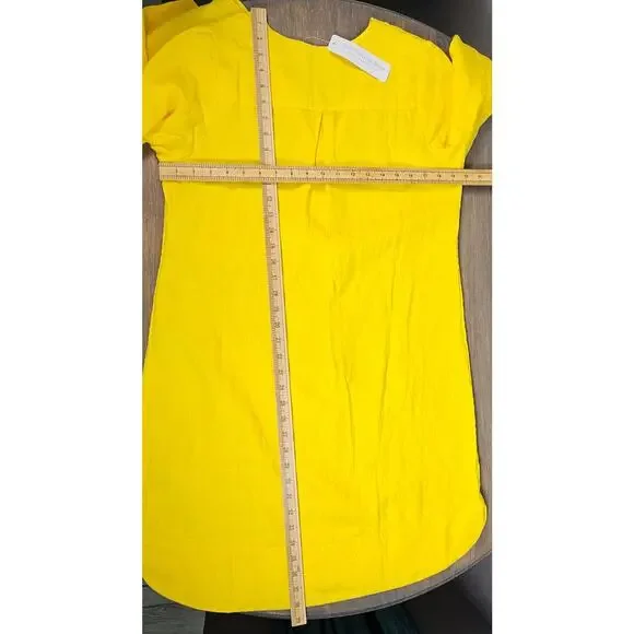 Soft Surroundings Milano Linen Dress Sunstruck Yellow M Relaxed Minimal Coastal - Picture 8 of 8